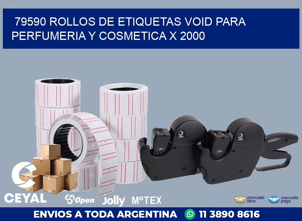 79590 ROLLOS DE ETIQUETAS VOID PARA PERFUMERIA Y COSMETICA X 2000