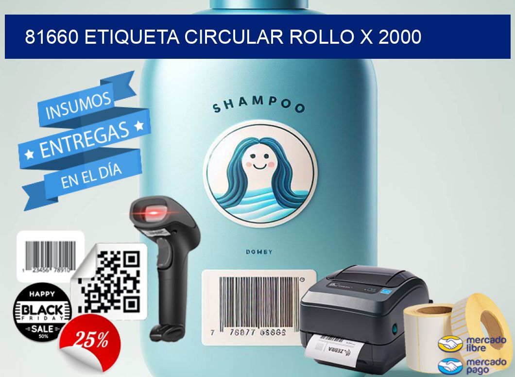 81660 ETIQUETA CIRCULAR ROLLO X 2000