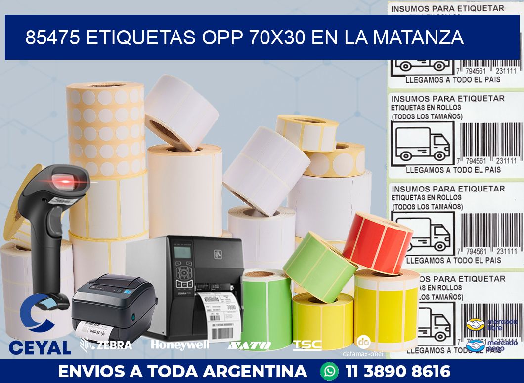 85475 ETIQUETAS OPP 70X30 EN LA MATANZA