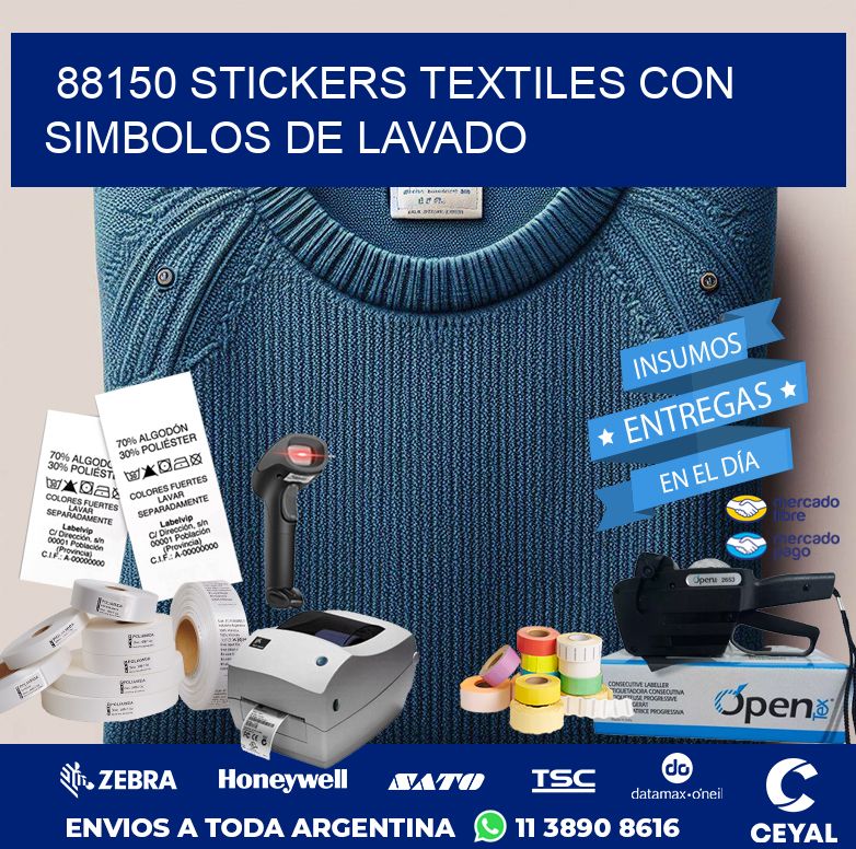88150 STICKERS TEXTILES CON SIMBOLOS DE LAVADO