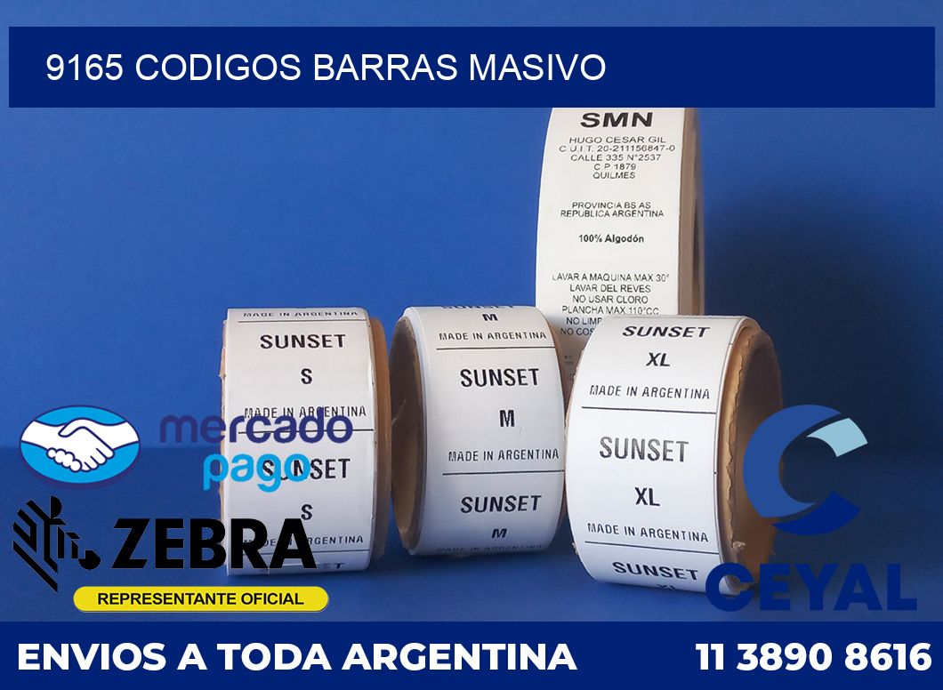 9165 CODIGOS BARRAS MASIVO