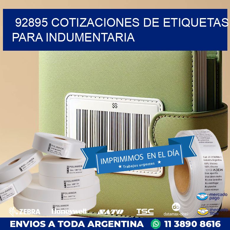 92895 COTIZACIONES DE ETIQUETAS PARA INDUMENTARIA