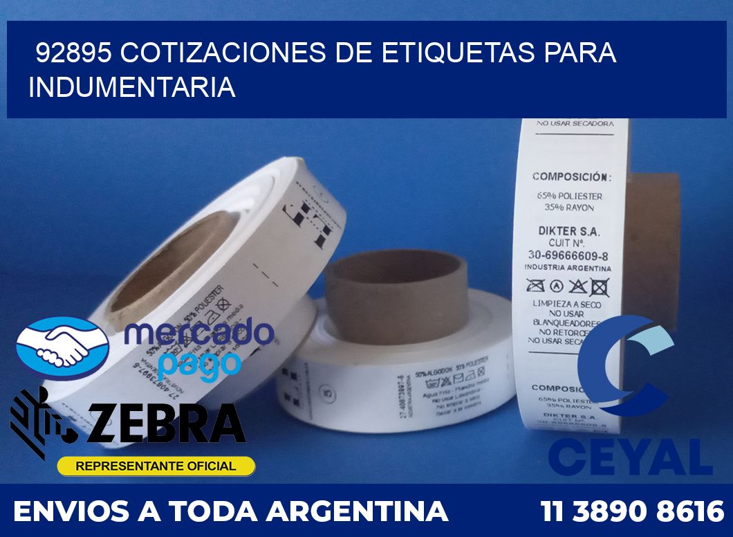 92895 COTIZACIONES DE ETIQUETAS PARA INDUMENTARIA