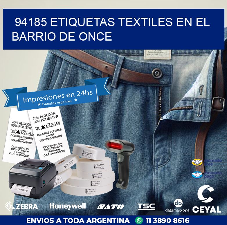 94185 ETIQUETAS TEXTILES EN EL BARRIO DE ONCE