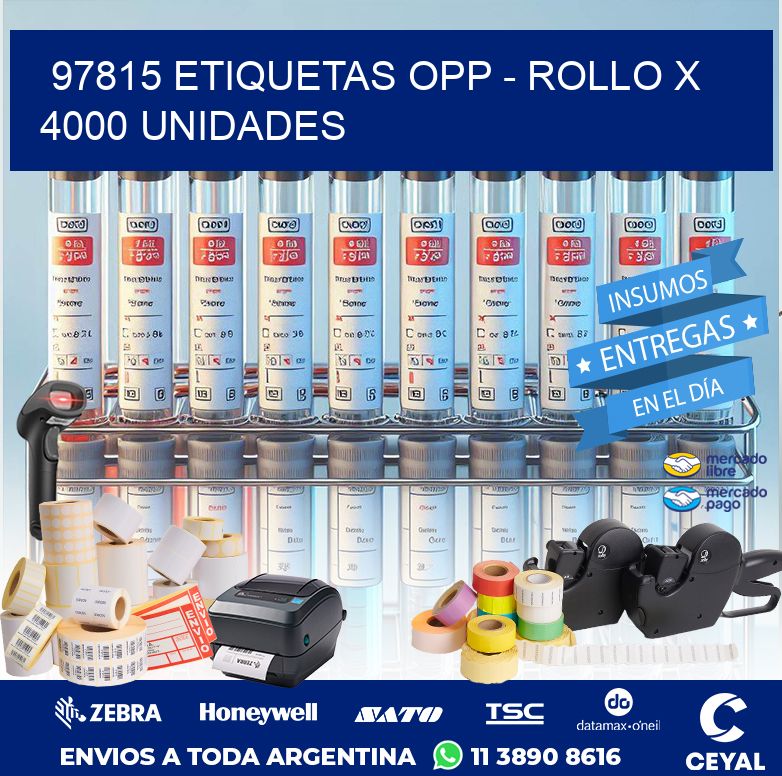 97815 ETIQUETAS OPP - ROLLO X 4000 UNIDADES