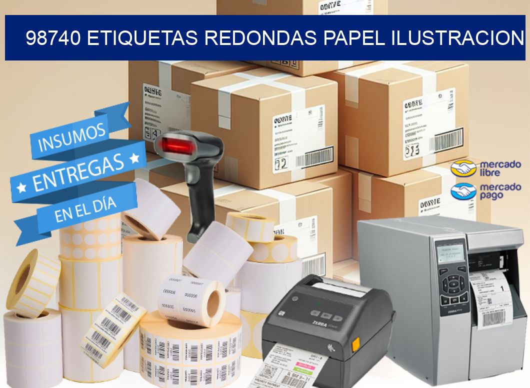 98740 ETIQUETAS REDONDAS PAPEL ILUSTRACION