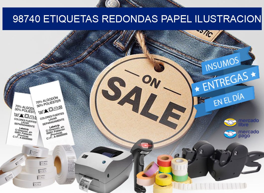 98740 ETIQUETAS REDONDAS PAPEL ILUSTRACION