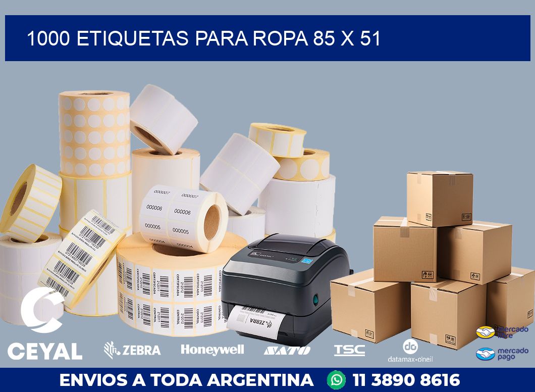 1000 ETIQUETAS PARA ROPA 85 x 51