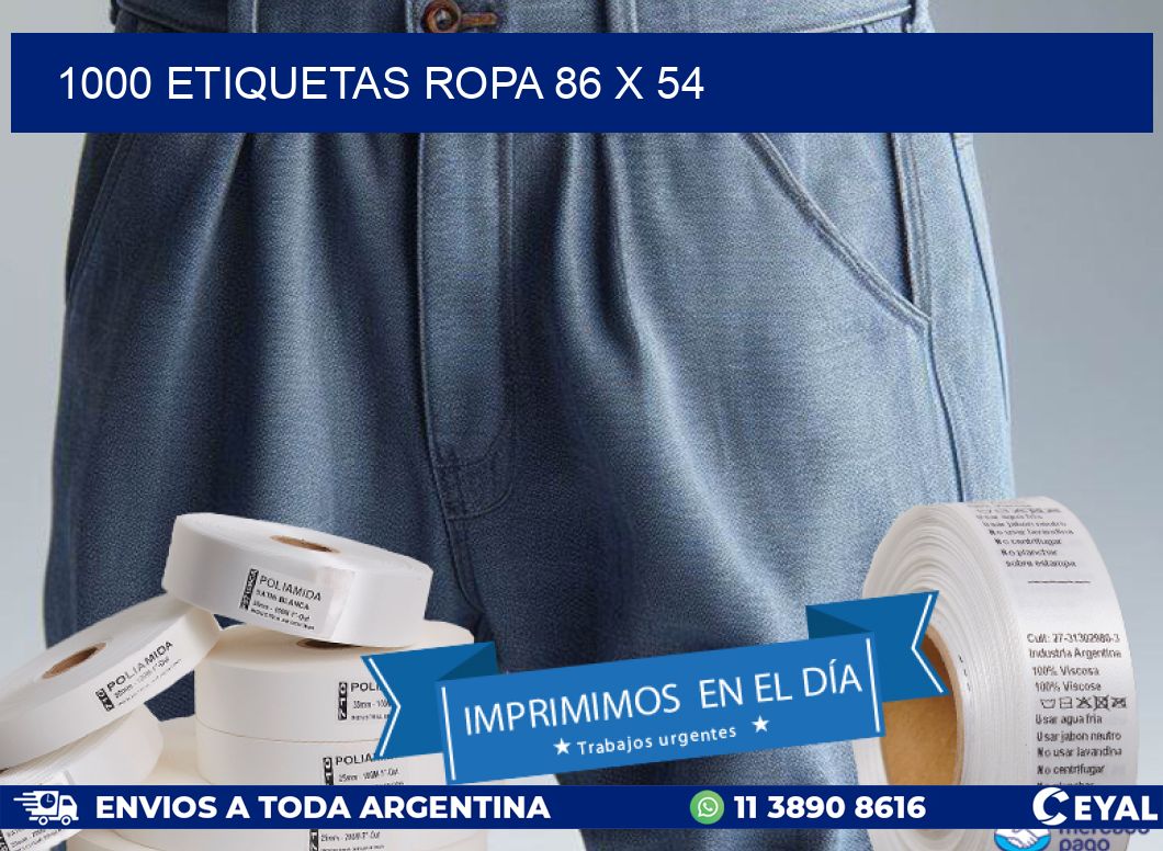 1000 ETIQUETAS ROPA 86 x 54