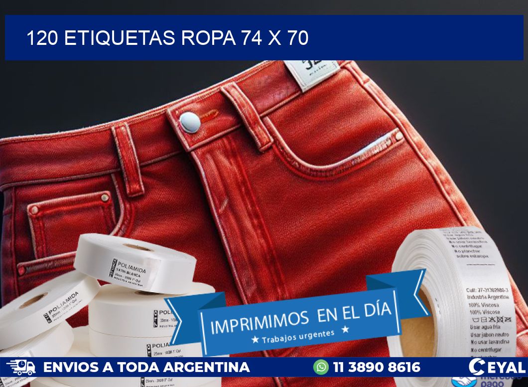 120 ETIQUETAS ROPA 74 x 70