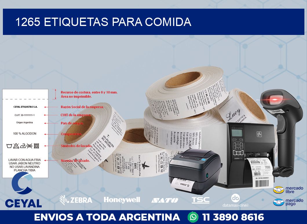 1265 ETIQUETAS PARA COMIDA