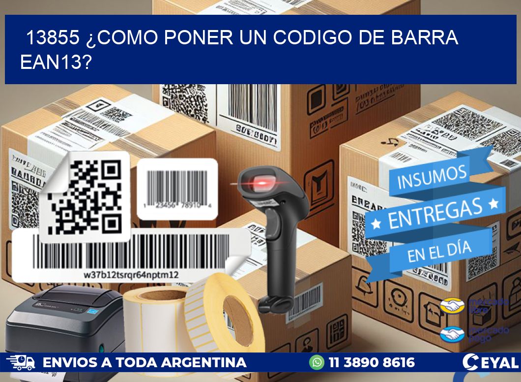 13855 ¿COMO PONER UN CODIGO DE BARRA  EAN13?