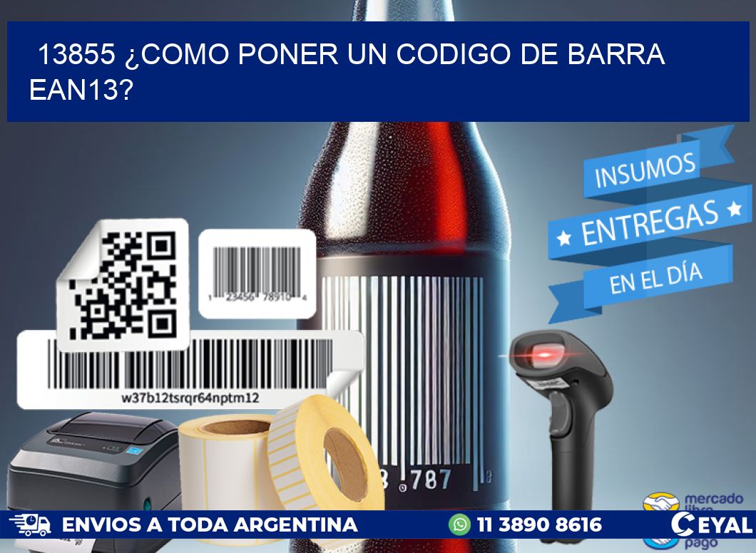 13855 ¿COMO PONER UN CODIGO DE BARRA  EAN13?