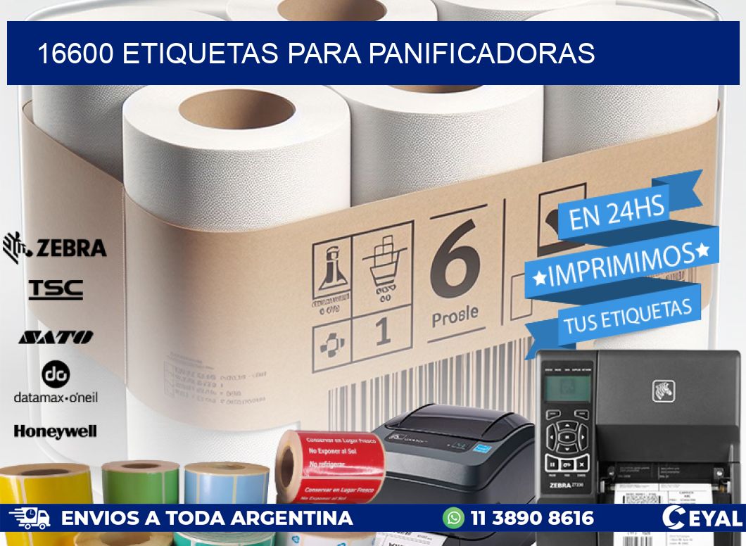 16600 ETIQUETAS PARA PANIFICADORAS