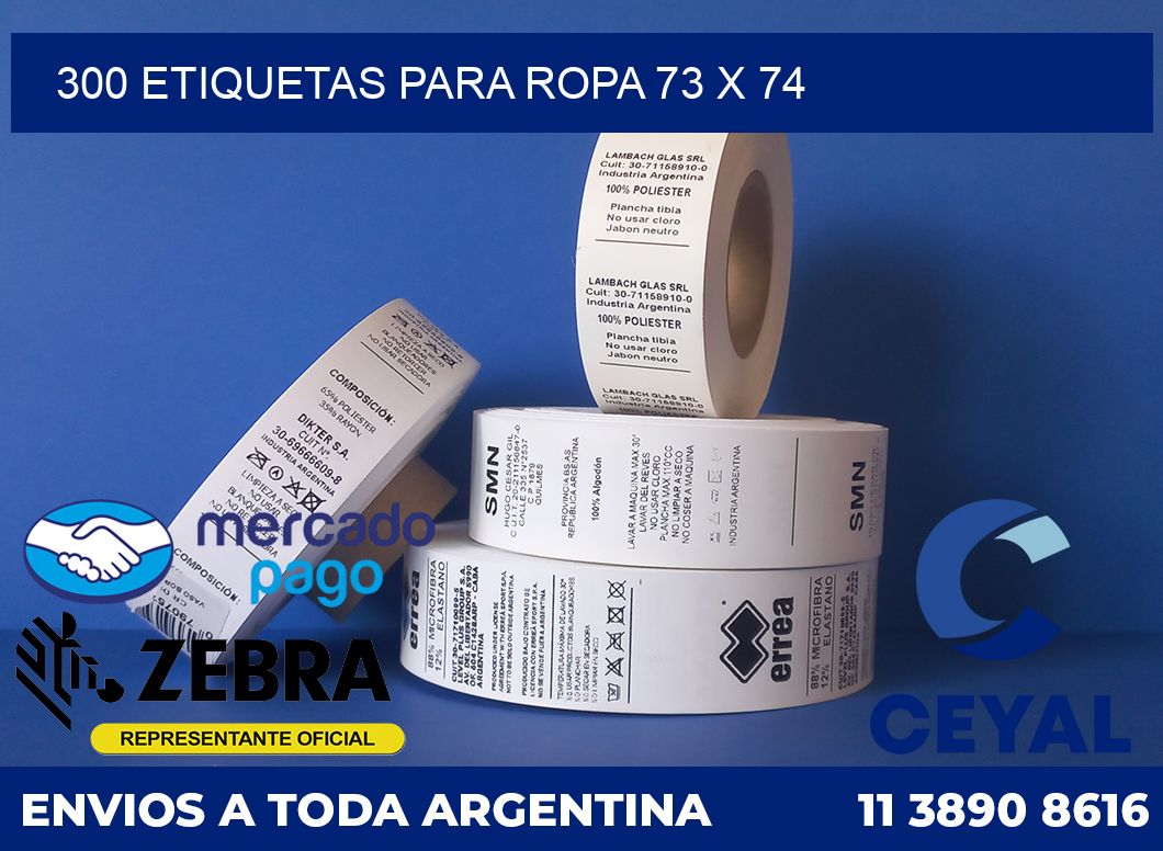 300 ETIQUETAS PARA ROPA 73 x 74