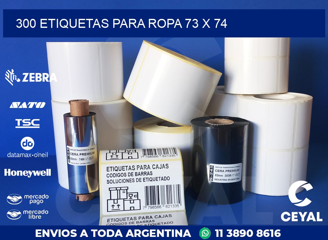 300 ETIQUETAS PARA ROPA 73 x 74