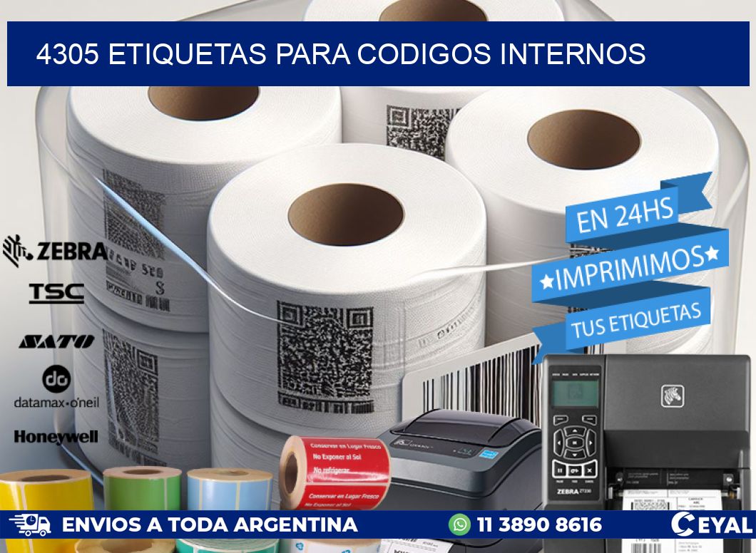 4305 ETIQUETAS PARA CODIGOS INTERNOS