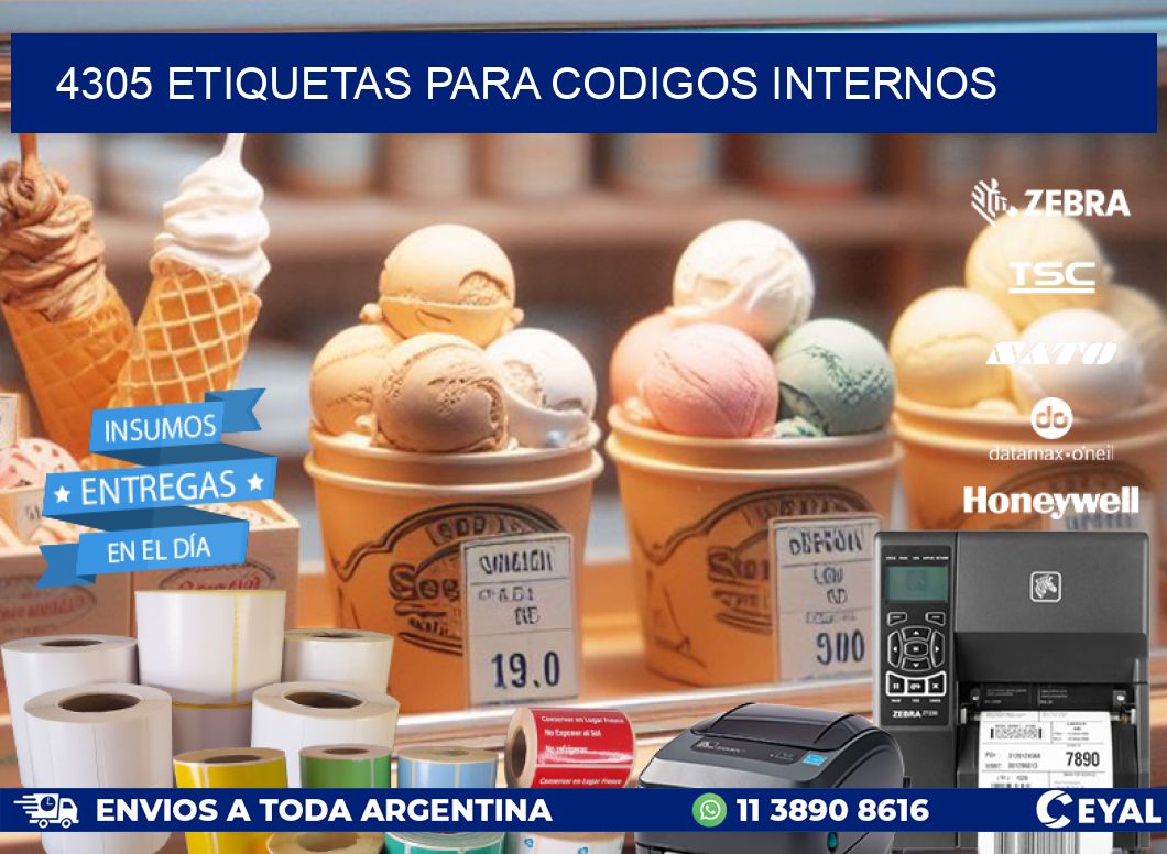 4305 ETIQUETAS PARA CODIGOS INTERNOS