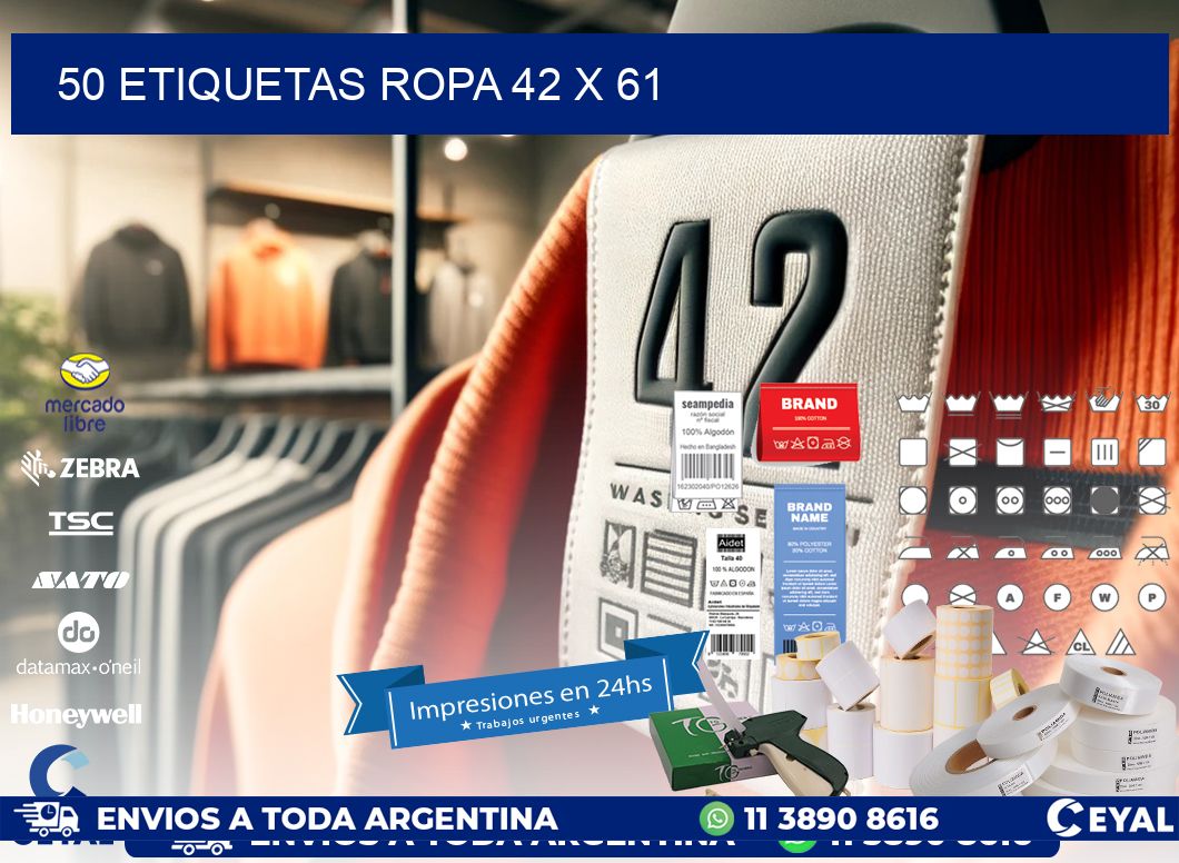 50 ETIQUETAS ROPA 42 x 61