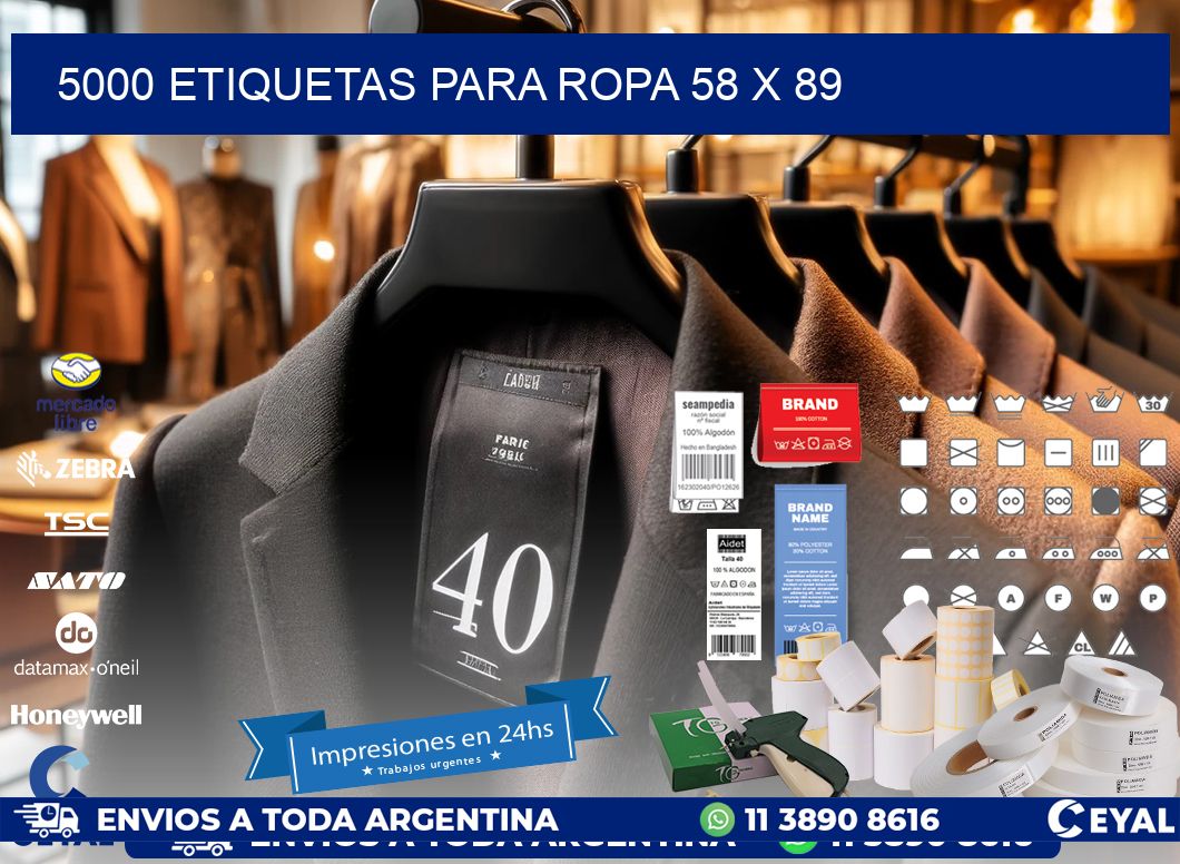 5000 ETIQUETAS PARA ROPA 58 x 89