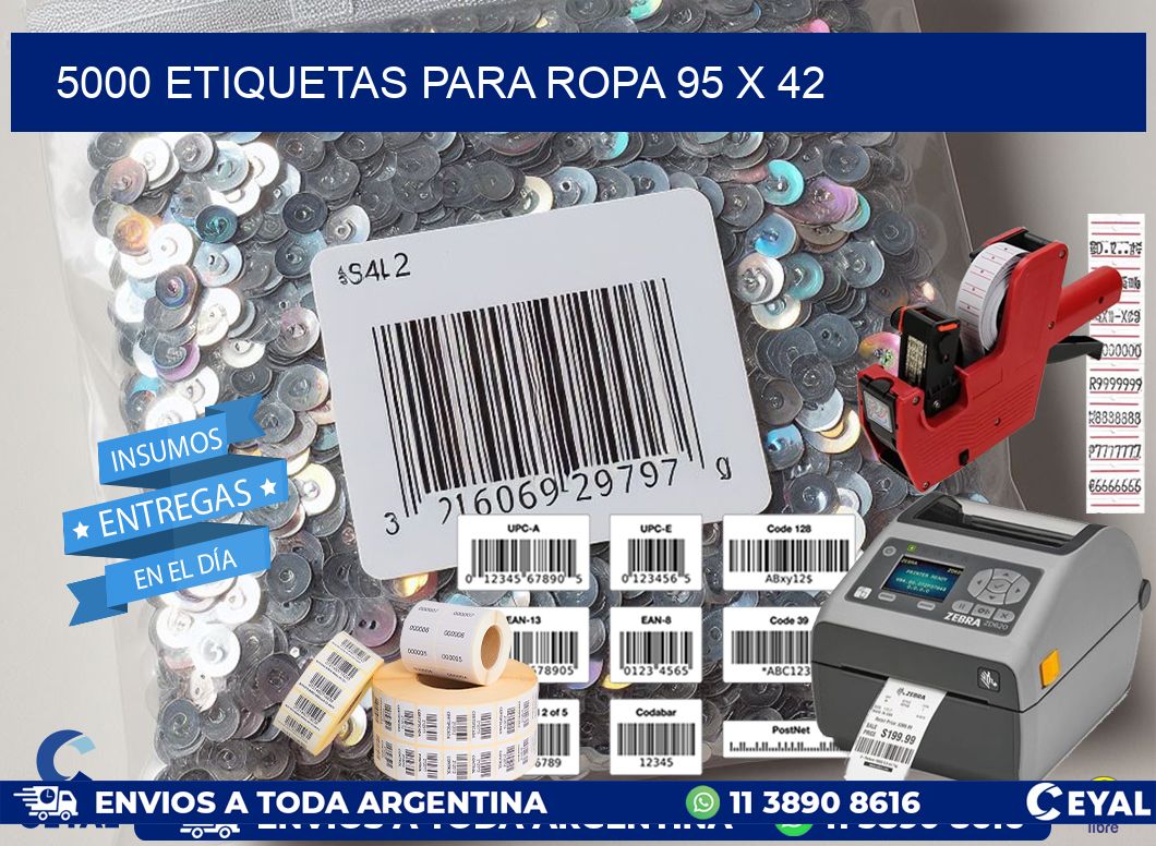 5000 ETIQUETAS PARA ROPA 95 x 42