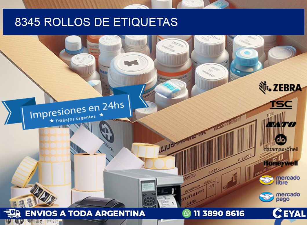 8345 ROLLOS DE ETIQUETAS