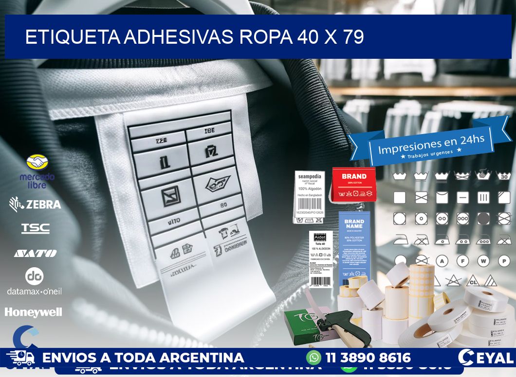 ETIQUETA ADHESIVAS ROPA 40 x 79