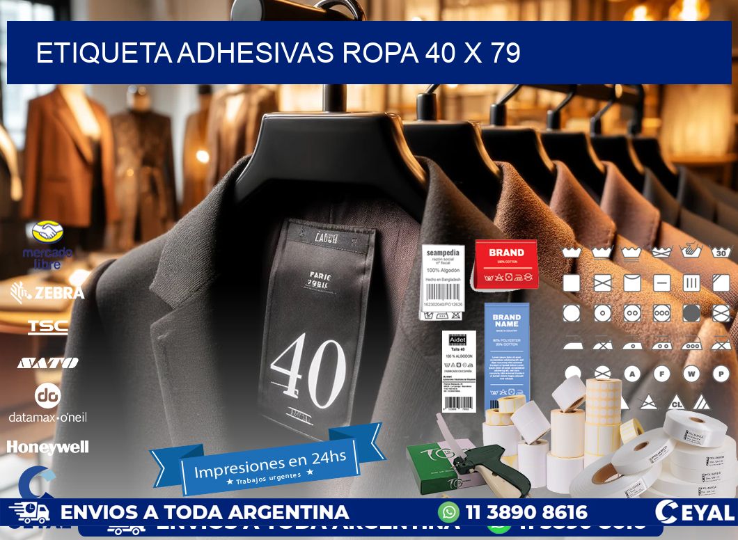 ETIQUETA ADHESIVAS ROPA 40 x 79