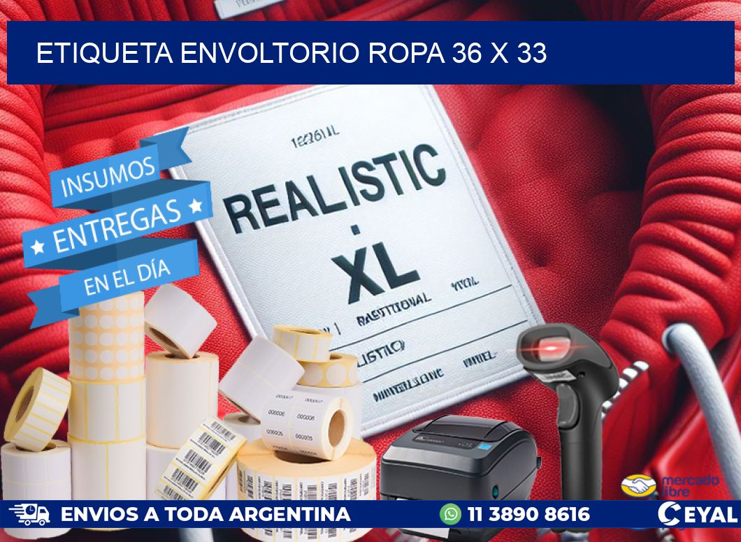 ETIQUETA ENVOLTORIO ROPA 36 x 33