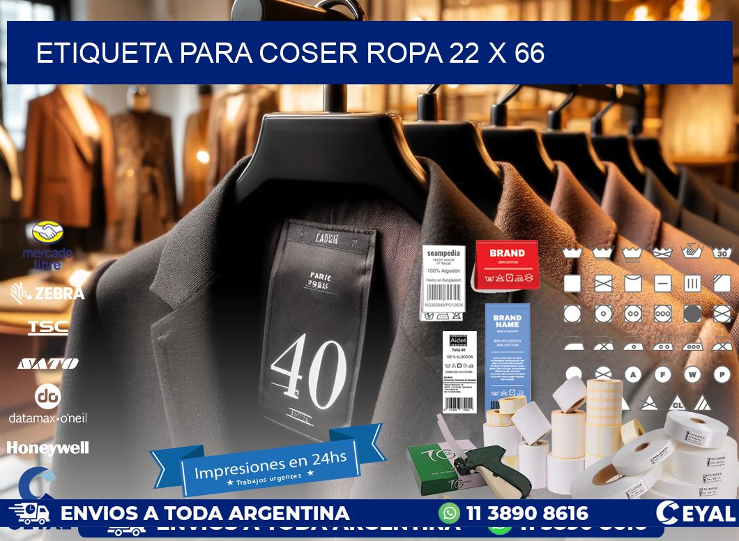 ETIQUETA PARA COSER ROPA 22 x 66