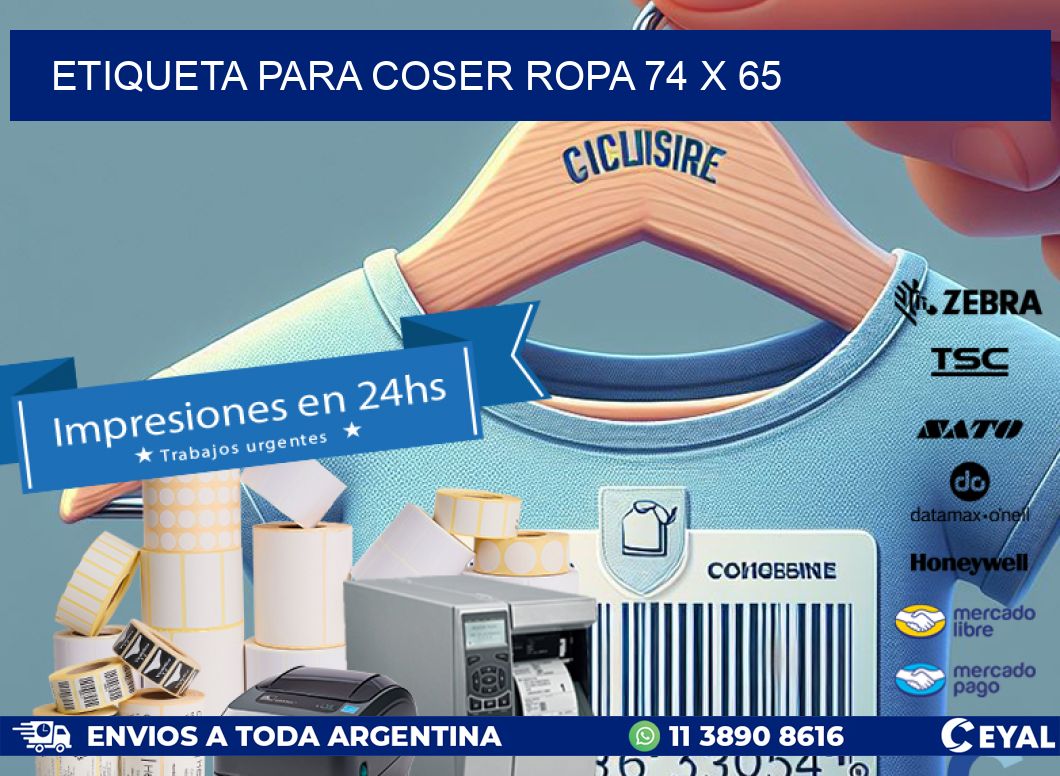 ETIQUETA PARA COSER ROPA 74 x 65