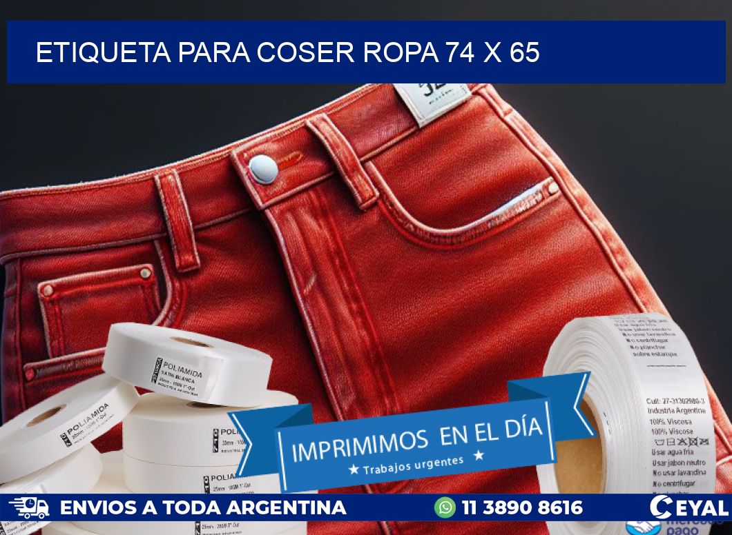 ETIQUETA PARA COSER ROPA 74 x 65
