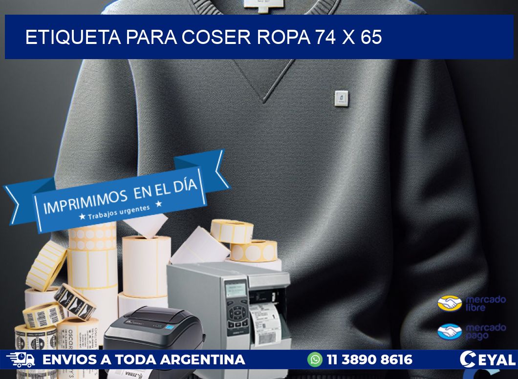 ETIQUETA PARA COSER ROPA 74 x 65