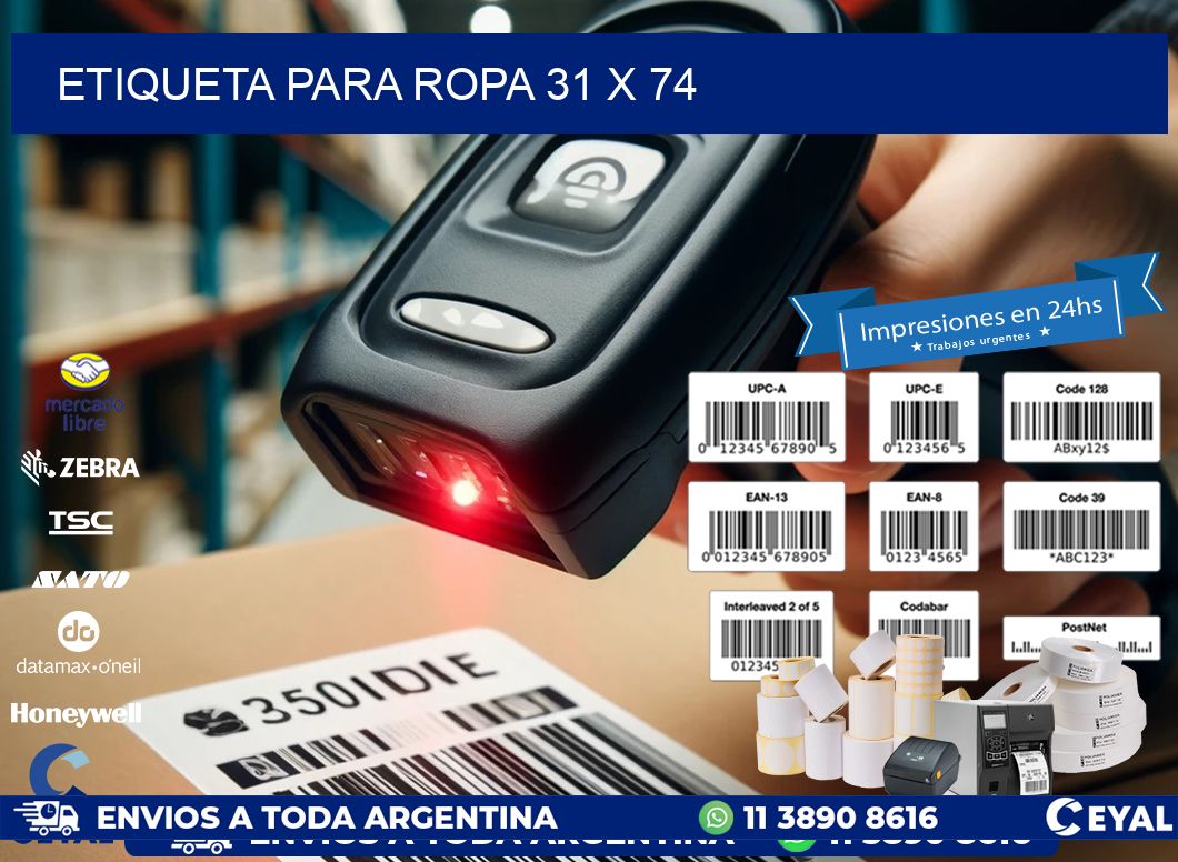 ETIQUETA PARA ROPA 31 x 74