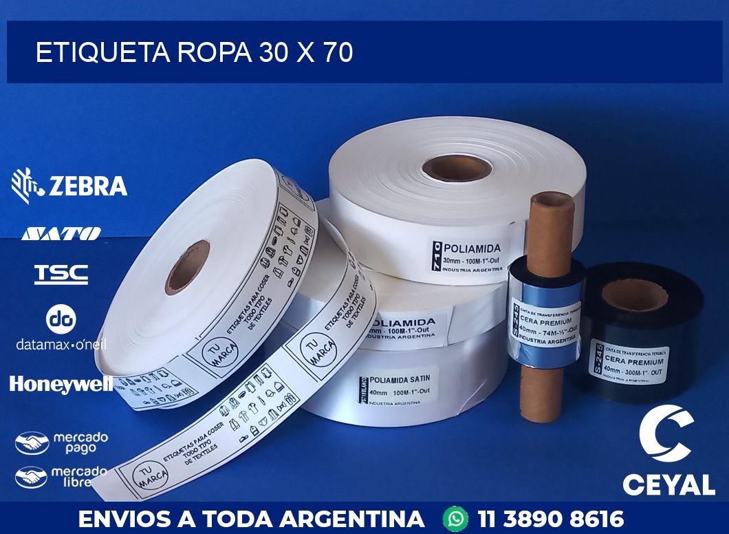 ETIQUETA ROPA 30 x 70