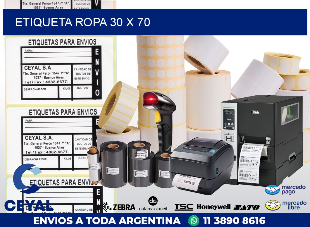 ETIQUETA ROPA 30 x 70