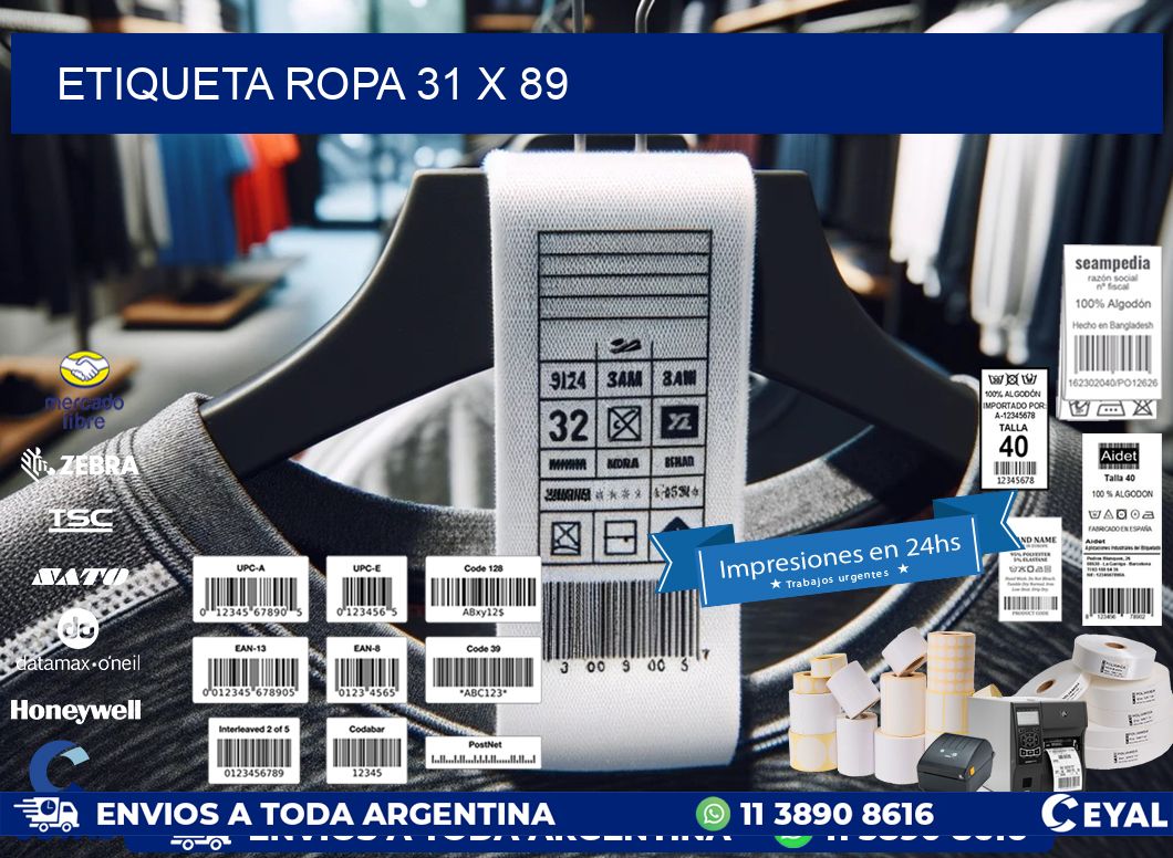 ETIQUETA ROPA 31 x 89