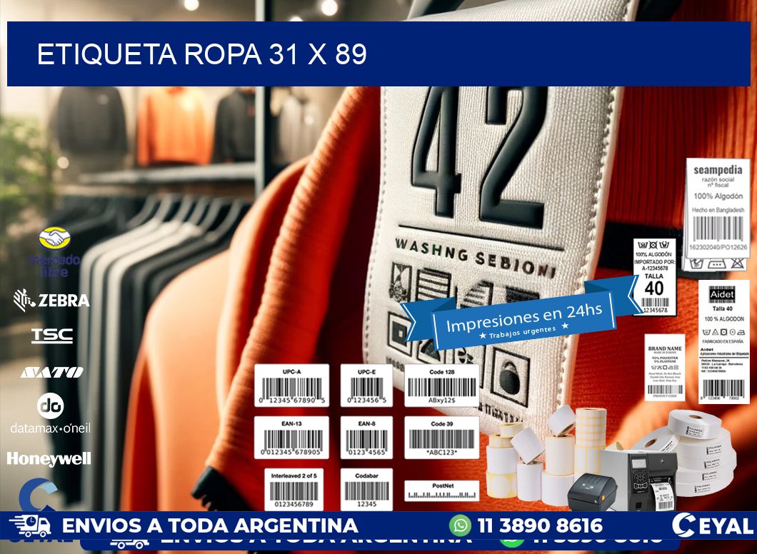 ETIQUETA ROPA 31 x 89