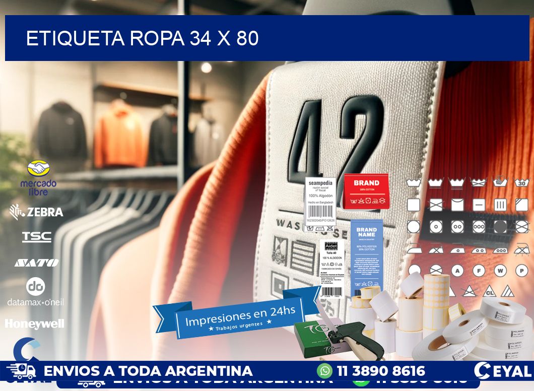 ETIQUETA ROPA 34 x 80
