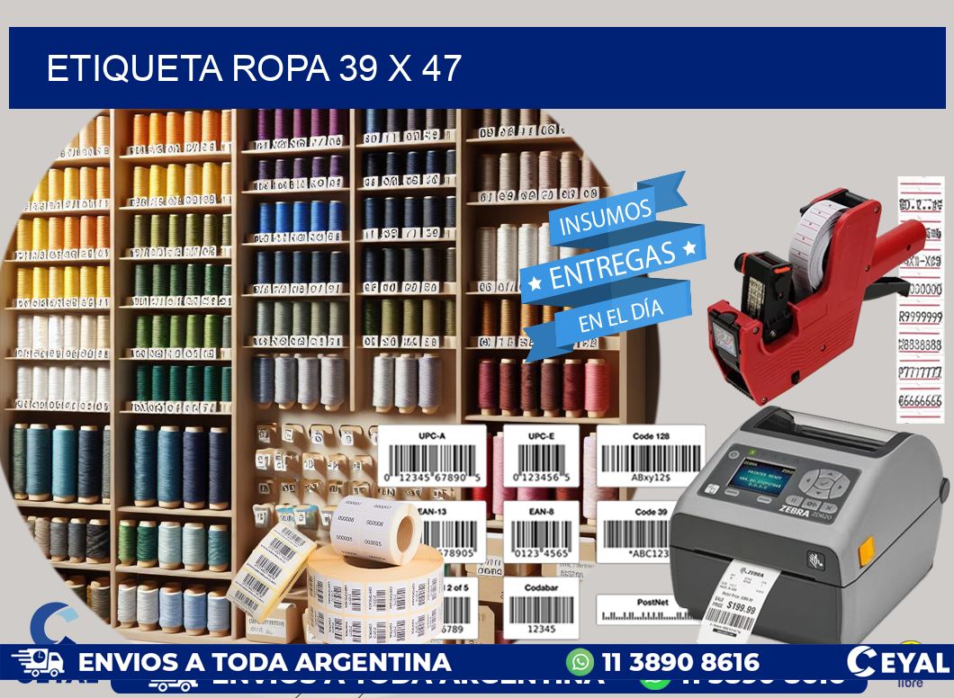 ETIQUETA ROPA 39 x 47