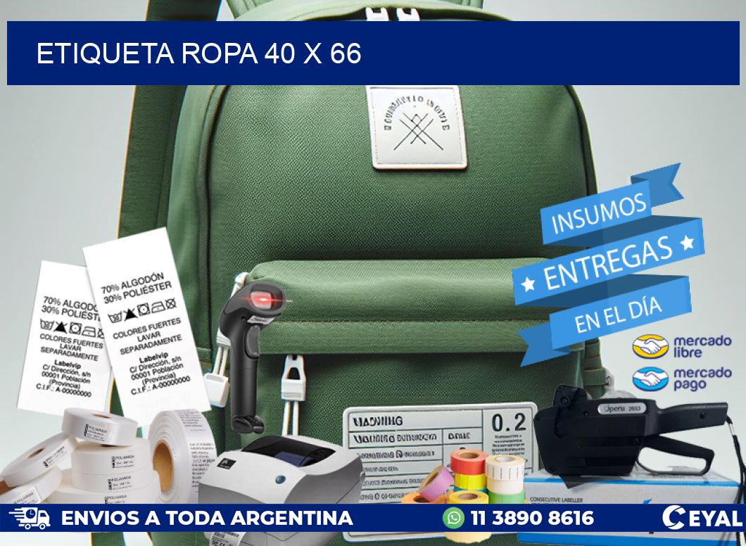 ETIQUETA ROPA 40 x 66