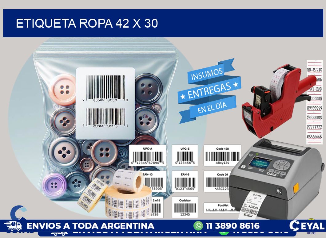 ETIQUETA ROPA 42 x 30