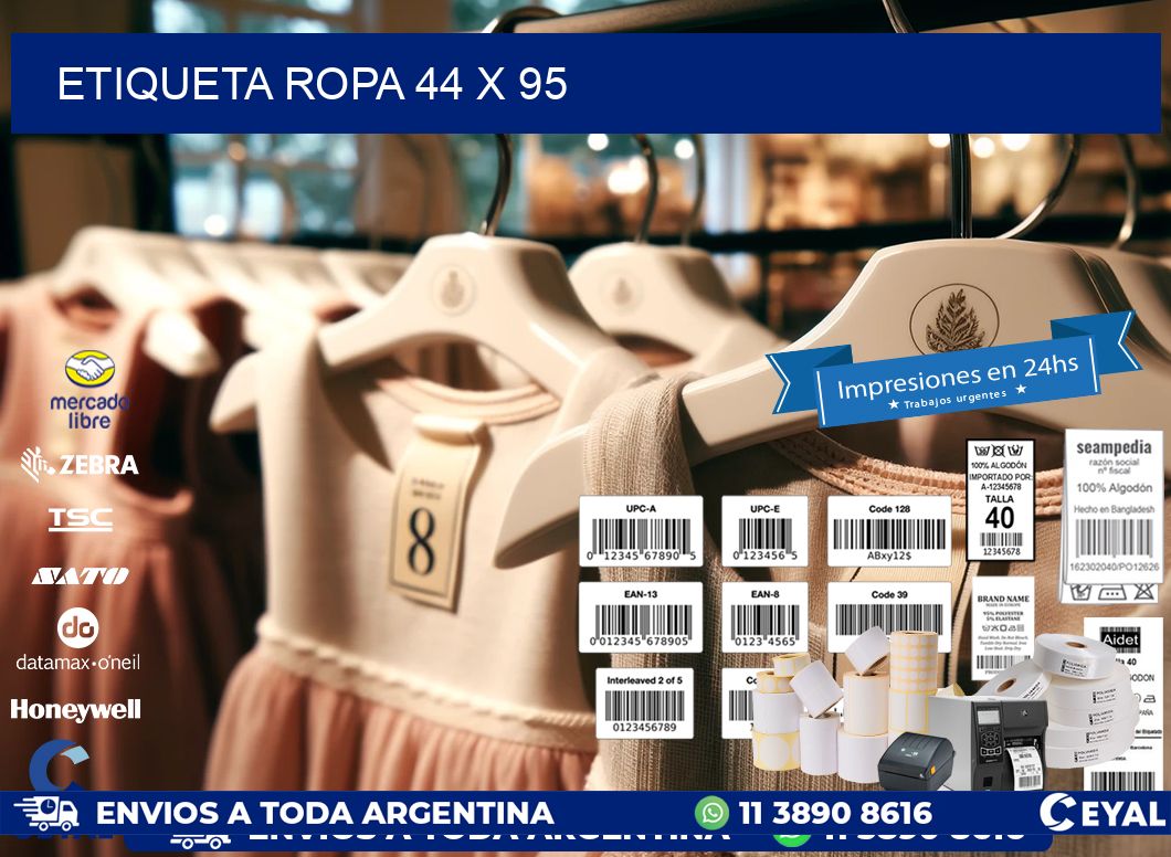 ETIQUETA ROPA 44 x 95