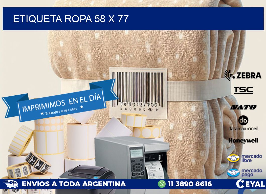 ETIQUETA ROPA 58 x 77