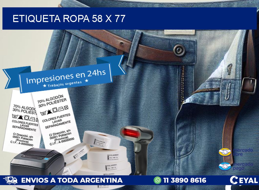 ETIQUETA ROPA 58 x 77