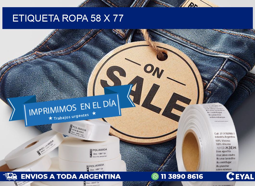ETIQUETA ROPA 58 x 77