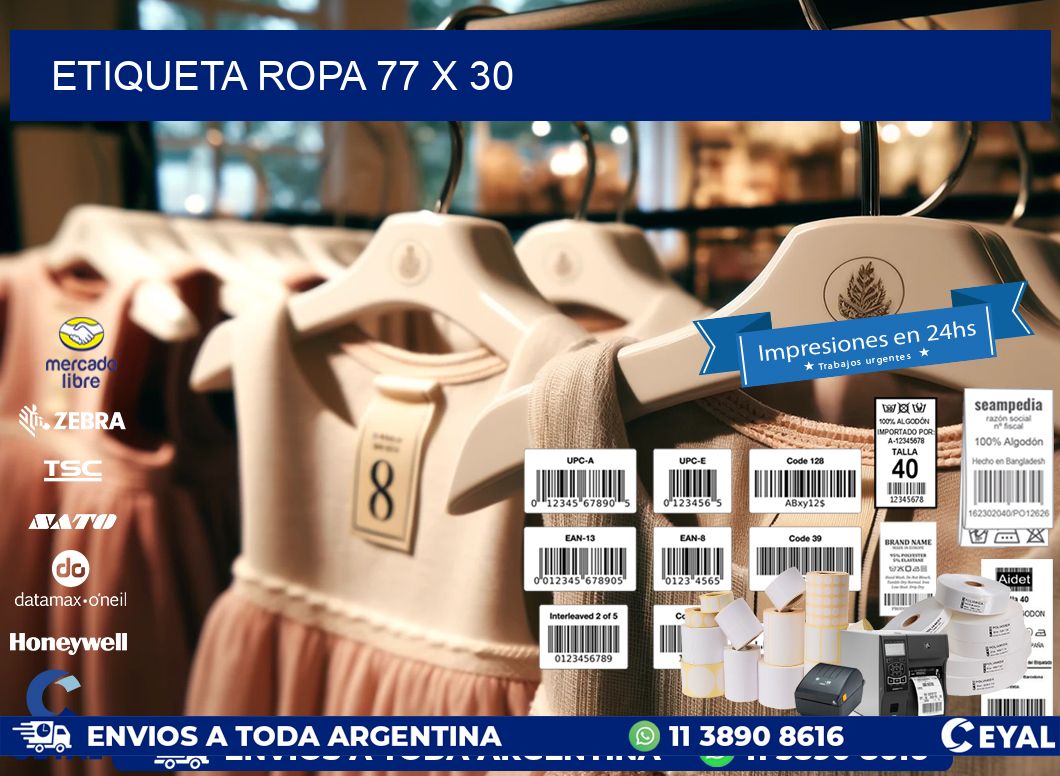 ETIQUETA ROPA 77 x 30