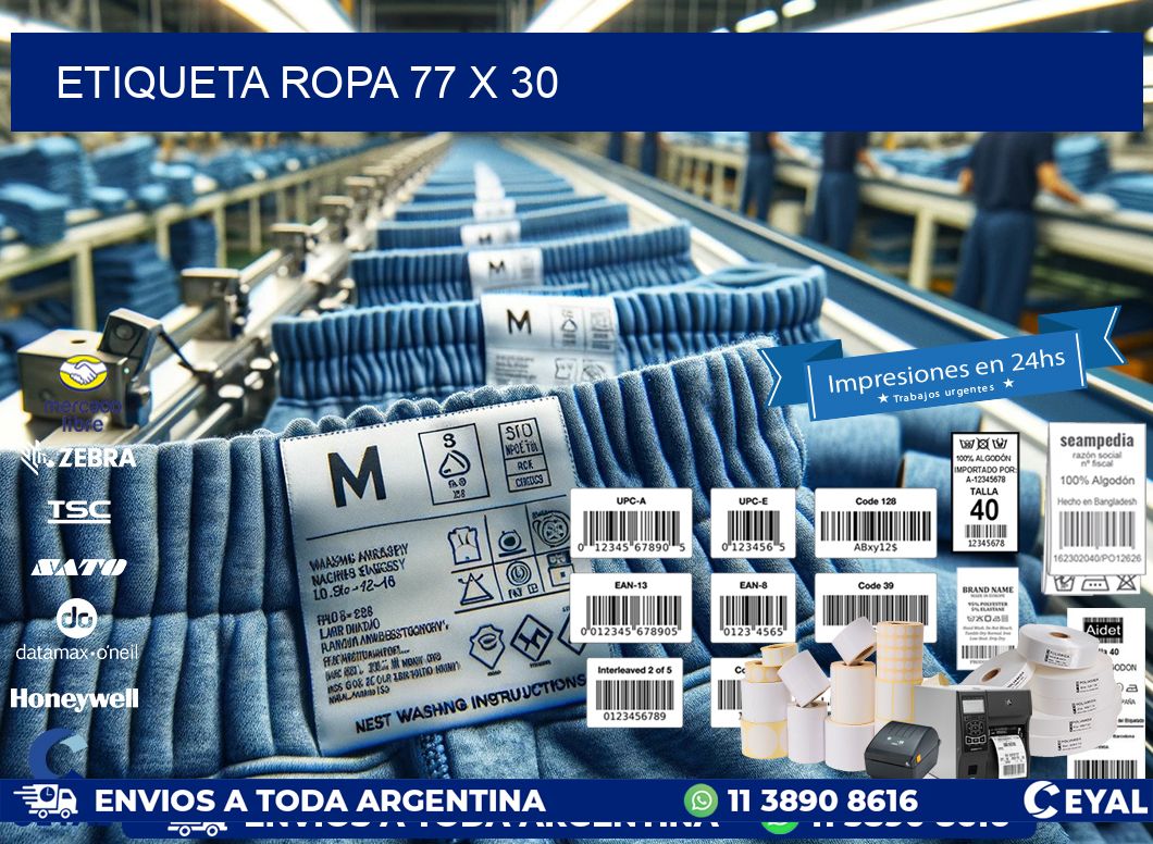 ETIQUETA ROPA 77 x 30