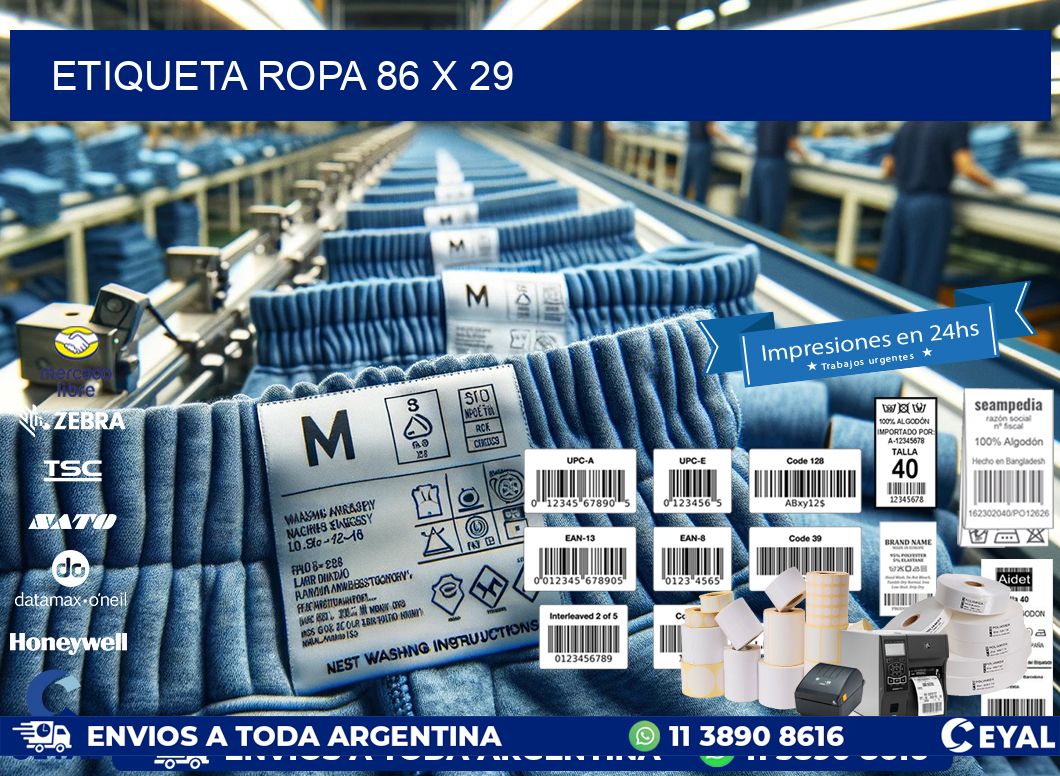 ETIQUETA ROPA 86 x 29