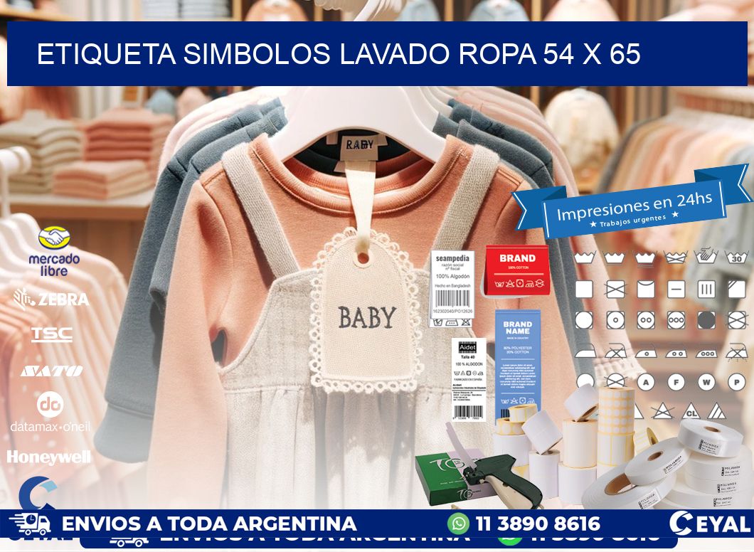ETIQUETA SIMBOLOS LAVADO ROPA 54 x 65